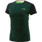Black and green short sleeve women's gym t-shirt with mesh panel by O'Neills.