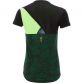 Black and green short sleeve women's gym t-shirt with mesh panel by O'Neills.