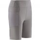 Dark Grey women’s high waisted cycling shorts with mesh side pockets by O’Neills.