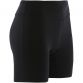 Black ASICS women's running shorts with reflective logo from O'Neills.