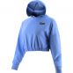Blue women's hooded cropped top with elasticated hem by O'Neills.