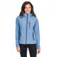 Blue Trespass women's hooded softshell jacket with grown-on hood from O'Neills.