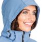 Blue Trespass women's hooded softshell jacket with adjustable hood from O'Neills.
