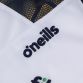 White Belcourt T-Shirt with Antrim GAA crest and print detail on the shoulders by O’Neills. 