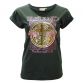 Green women's Book of Kells t-shirt with short sleeves and foil print on the front from O'Neills.