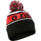Black and red boulder knit bobble hat with large pom-pom by O’Neills.