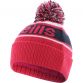 pink and marine boulder knit bobble hat with large pom-pom by O’Neills.