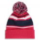 pink and marine boulder knit bobble hat with large pom-pom by O’Neills.