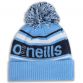 Sky and marine boulder knit bobble hat with large pom-pom by O’Neills.