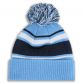 Sky and Marine boulder knit bobble hat with large pom-pom by O’Neills.