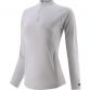 Women's grey half zip top with pink branding on the chest from O'Neills.