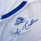 White/Royal Blue Men's' Cavan GAA Goalkeeper Jersey 2023, with 3 stripes on shoulders by O'Neills. 