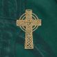 Dark Green Celtic Cross jersey with embroidered Celtic Cross on the chest and Celtic cross watermark design with the lettering ‘In Éirinn tá Neart’ on back by O’Neills. 