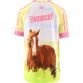 Yellow Kids’ Elegance O’Neills ploughing jersey with image of a horse on the front and back.