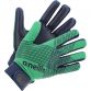 Green and Navy Kids' GAA gloves with rubber print on the back and Velcro fastening by O’Neills.