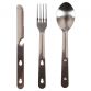 silver Trespass 3 piece cutlery set, lightweight and durable from O'Neills