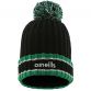 Black / Green / White Kids' Darcy knit bobble hat with large pom-pom by O’Neills.