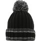 Black kids' Sligo Darcy knit bobble hat with large pom-pom by O'Neills.