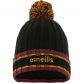 Black and Maroon Darcy knit bobble hat with large pom-pom by O’Neills.