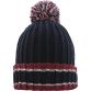 Navy kids' Galway Darcy knit bobble hat with large pom-pom by O'Neills.