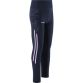 Marine Kids’ full length leggings with Pink and Purple  stripes and mesh panels on lower leg by O’Neills.