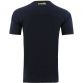 Navy men’s sports t-shirt with Celtic Cross crest and stripe detail on the sleeves by O’Neills.