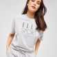 Grey Elle Sport women's loungewear oversized t-shirt with printed logo from O'Neills.