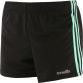 Black and Blue Esme women's shorts with three stripe detail on leg and elasticated waist with drawcord by O'Neills.