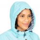 Women's Blue Trespass Flourish Waterproof Hooded Jacket, with 2 dual-access zip pockets with press-button top envelope fastenings from O'Neills.