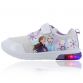 White Frozen Elsa & Anna Light Up Trainers, with Hook and loop velcro strap closure from O'Neills.