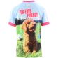 Blue Kids' Fur-Ever Friend O’Neills ploughing jersey with image of a puppy and O'Neills balls on the front and back.