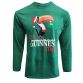 Green Men's Guinness long sleeve top with Christmas Toucan print on front from O'Neills.