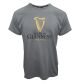 Grey Guinness Men's T-Shirt with embroidered gold harp on front from O'Neills.