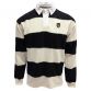 Men's Black and white stripe Guinness long sleeve rugby polo shirt from O'Neills.