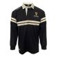 Black Guinness Men's Long Sleeve Rugby Shirt with a Cotton twill collar with print Guinness feature underneath from O'Neill's.