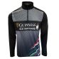 Black Guinness Men's 6 Nations 1/4 Zip Performance Top with 1/4 zip high neck line from O'Neill's.