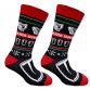 Red and black men's Guinness Christmas socks with pints of Guinness from O'Neills.