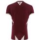 Maroon Men's Galway United FC Home Jersey 2024 with gold stripes and a knitted ribbed collar and cuffs by O’Neills. 