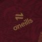 Maroon Men's Galway United FC Home Jersey 2024 with gold stripes and a knitted ribbed collar and cuffs by O’Neills. 