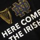 Black mens' Guinness Notre Dame Helmet t-shirt with Guinness and Notre Dame Fighting Irish logo on back from O'Neills.