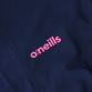 Navy women's full length leggings with pink stripes and branding from O'Neills.