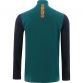 Navy, green and amber Hayden men’s half zip training top with contrasting colour panels by O’Neills.