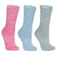 multicoloured Trespass three pack women's socks made from a cotton blend available from O'Neills