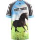 Grey Kids’ Horse Power O’Neills ploughing jersey with image of a horse on the front and back.