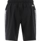 Black Men’s Ignite Training Shorts with White print design and two zip pockets by O’Neills.