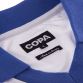 White COPA Japan 1987-88 retro football shirt with blue collar from O'Neills.
