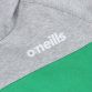 Grey, Green and Navy kids' overhead hoodie with contrasting design and front pocket by O’Neills.