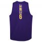 Purple LA Lakers basketball vest with James and number 6 printed on the back from O'Neills.