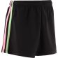 Black kids' O’Neills Kai Shorts with green and pink stripes on each leg and O’Neills logo.