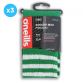 Green and White knee high sports socks 3 Pack with seamless toe and cushioned soles by O’Neills.